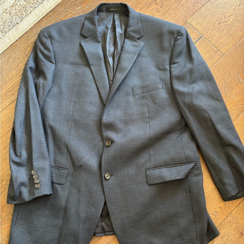 Macy's Dark Gray Patterned Blazer - image 1